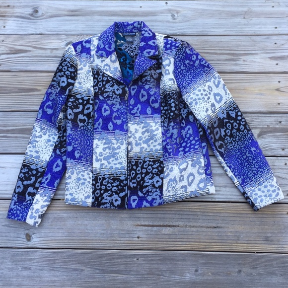 Molly & Maxx Jackets & Blazers - Molly & Maxx Blue Purple Tapestry Vintage jacket sz small
